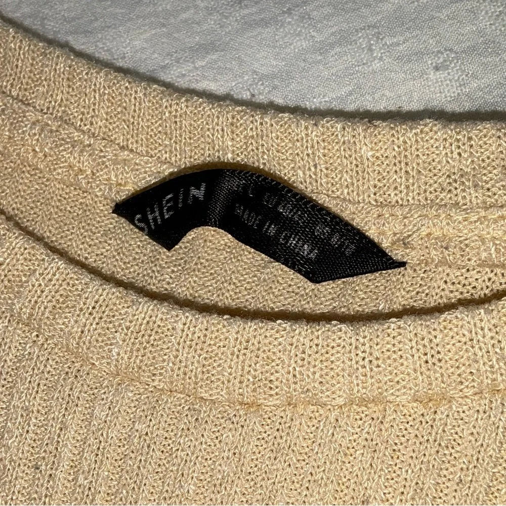 SHEIN Cream Ribbed Knit Top - Picture 3 of 4
